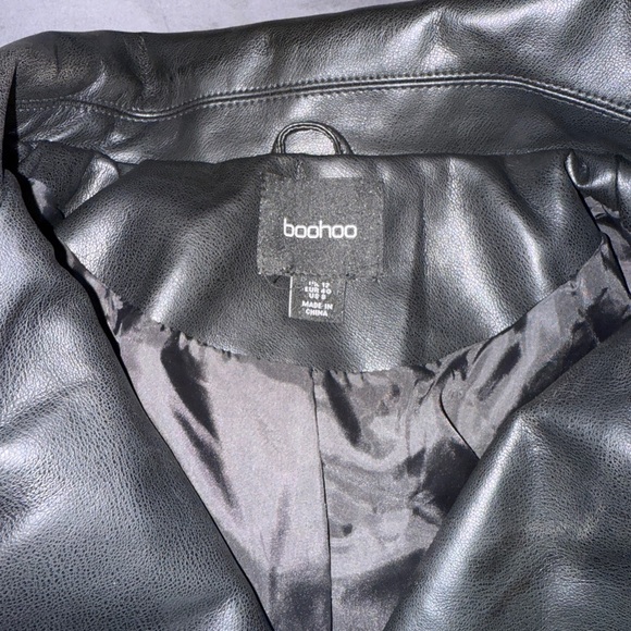 SOLD ON DEPOP | Nastygal Black Faux Leather Jacket with Fringe - Picture 4 of 6